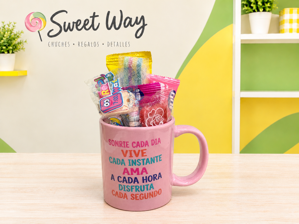 Tazas rellenas con chuches