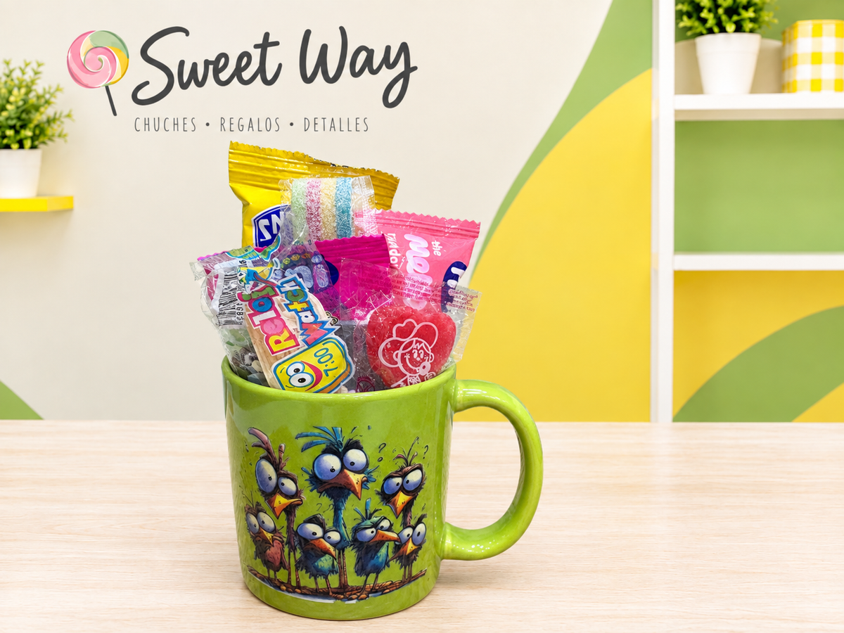 Tazas rellenas con chuches