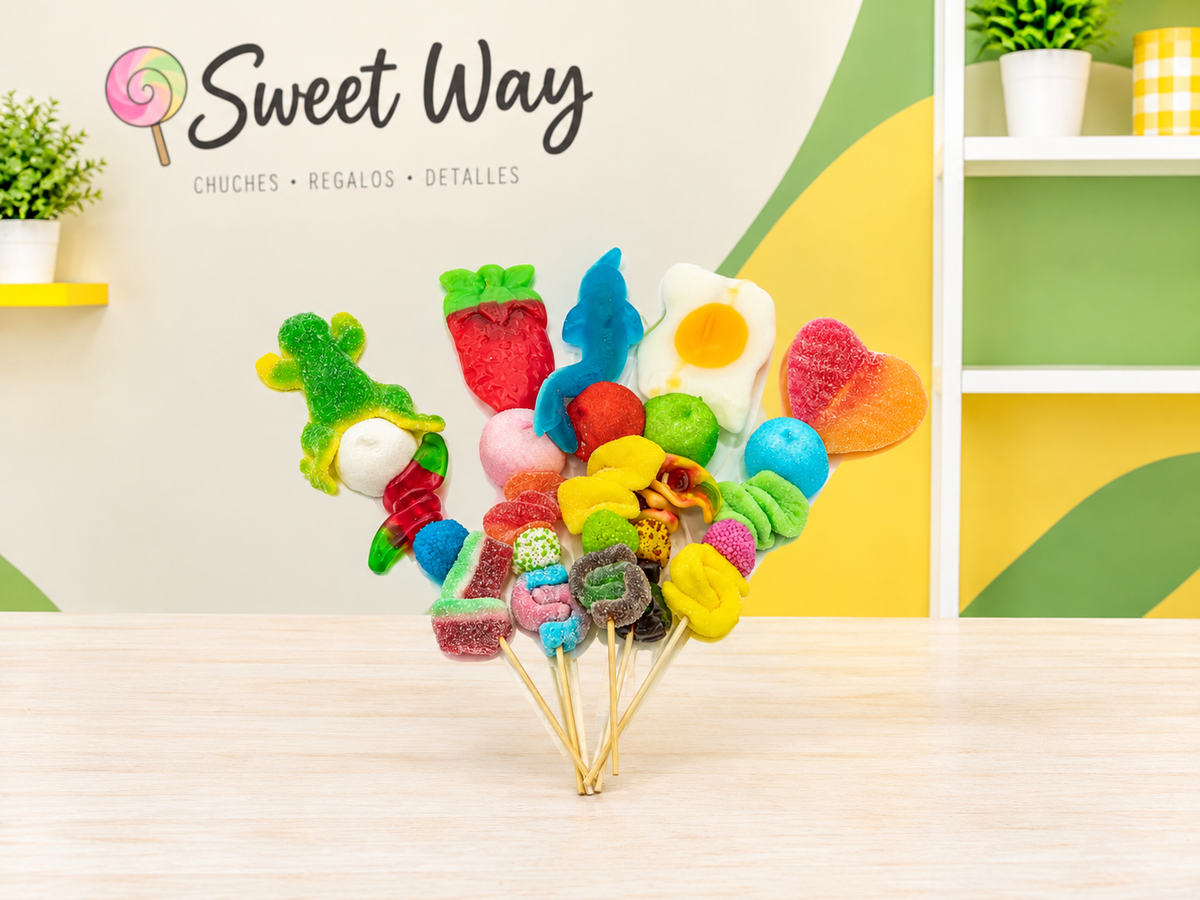 Brochetas con chuches gigantes 75gr aprox.